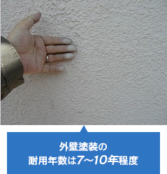 外壁塗装の耐用年数は7～10年程度